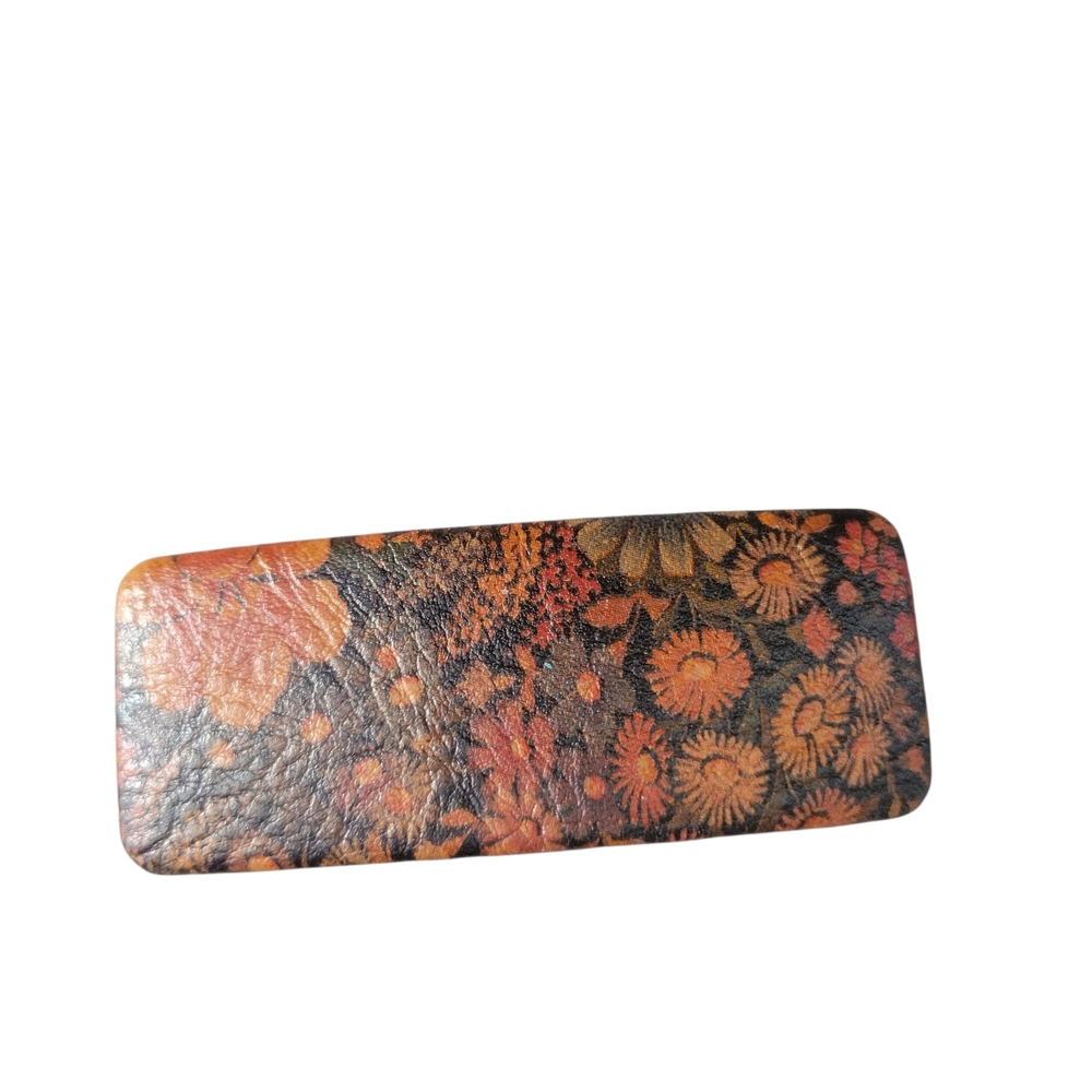 Floral Leather Hair Clip